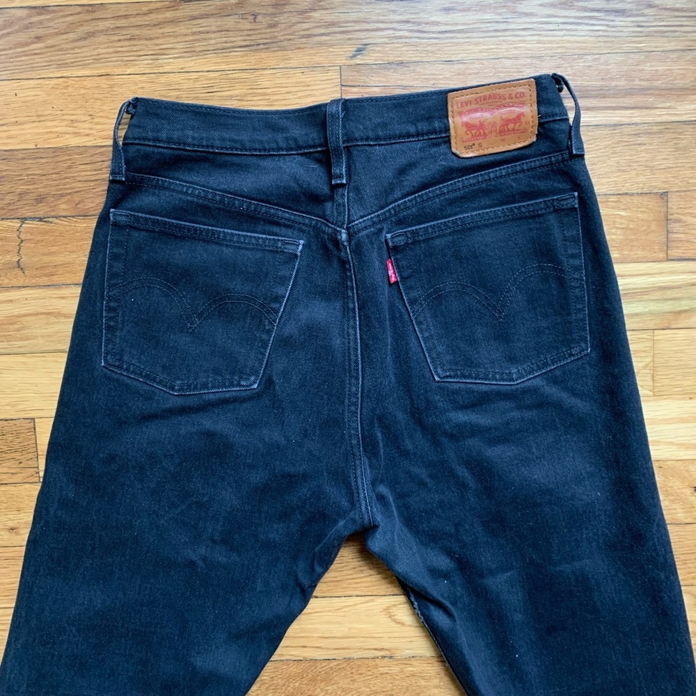 Levi’s 550 high waist straight leg black denim